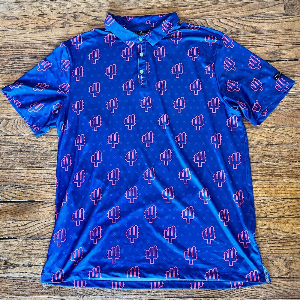 Yatta Golf Men's Performance Golf Polo (Blue, XXL)